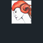 Lienzo Mujer de pelo naranja mandarina retrato Pop Art<br><div class="desc">El arte original se hizo con marcadores y lápices de colores. Inspirado en mujeres hermosas con elecciones inusuales en el color del cabello.</div>