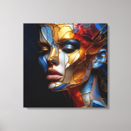 Lienzo Mujer De Vidrio Manchado - Armonía En Vidrio Y Pie