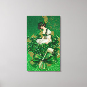 Lienzo Mujer del recuerdo del día de St Patrick en escen