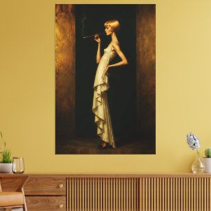Lienzo Mujer elegante Art Déco retrato vintage glamour