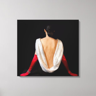 Lienzo Mujer elegante con guantes rojos - envuelta de tel