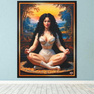 Lienzo Mujer elegante en armonía meditativa por Xzendor7