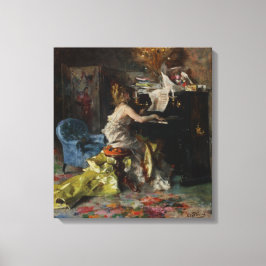 Lienzo Mujer elegante jugando al piano (Giovanni Boldini)