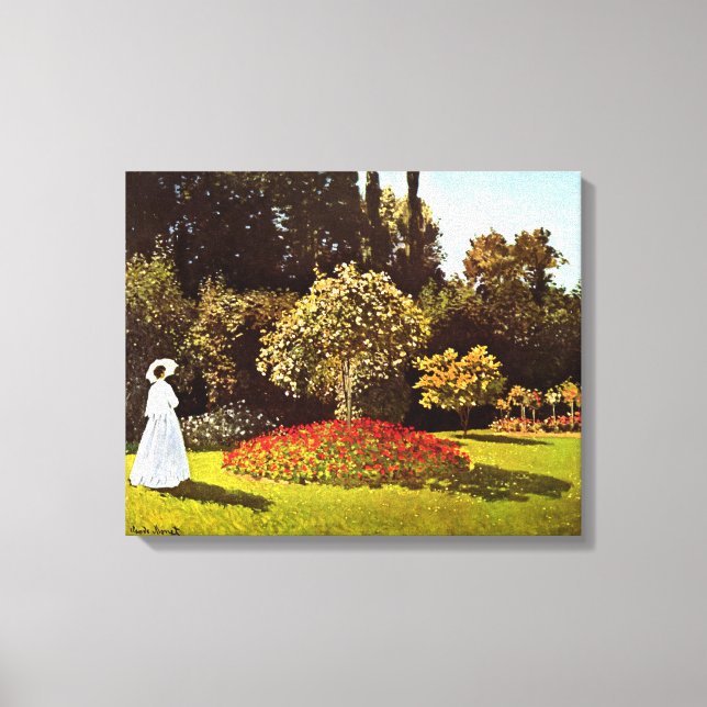 Lienzo Mujer en el Bella Artes de Garden Monet (Anverso)