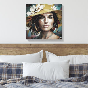Lienzo Mujer en Gorra