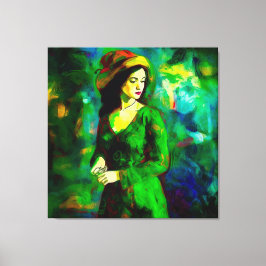 Lienzo Mujer en Gorra