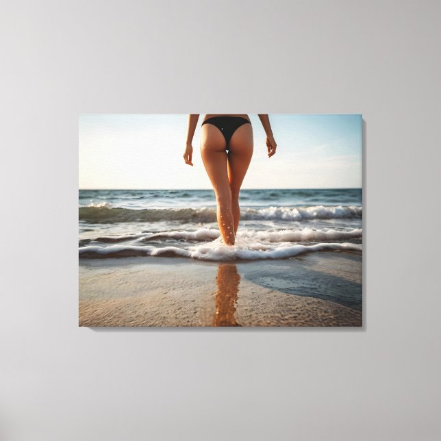 Lienzo Mujer en la playa (Anverso)