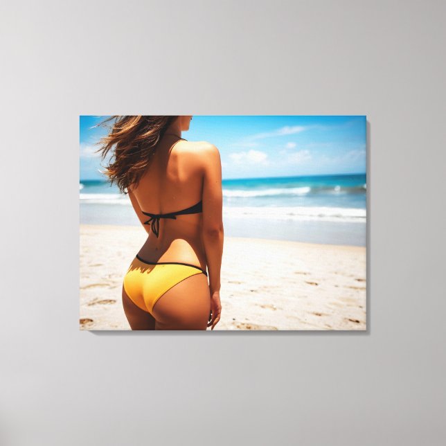 Lienzo Mujer en la playa (Anverso)