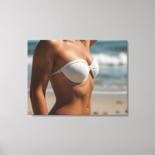 Lienzo Mujer en la playa