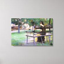 Mujer en un banco (por Edwin Austin Abbey)