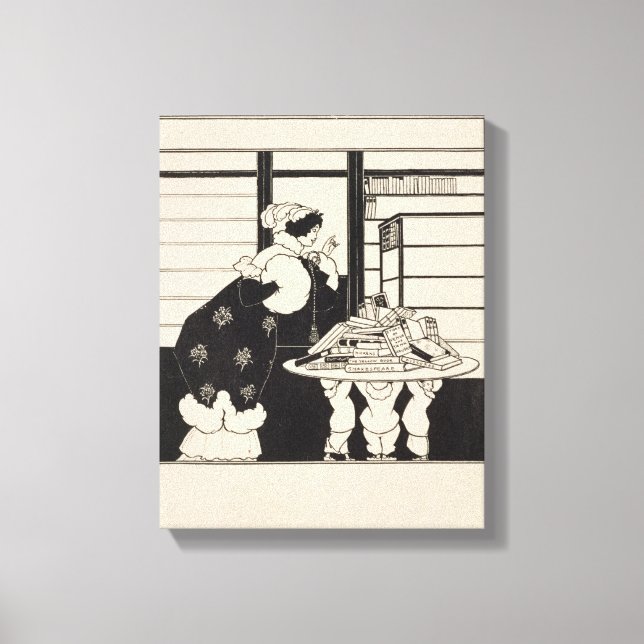 Lienzo Mujer en una librería, diseño para un co 'Libro Am (Anverso)