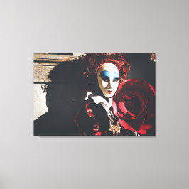 Lienzo Mujer enmascarada en el Carnaval de Venecia