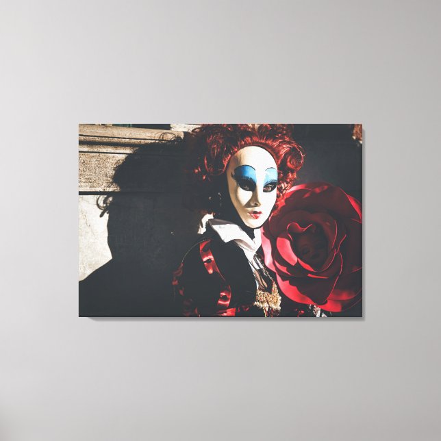 Lienzo Mujer enmascarada en el Carnaval de Venecia (Anverso)