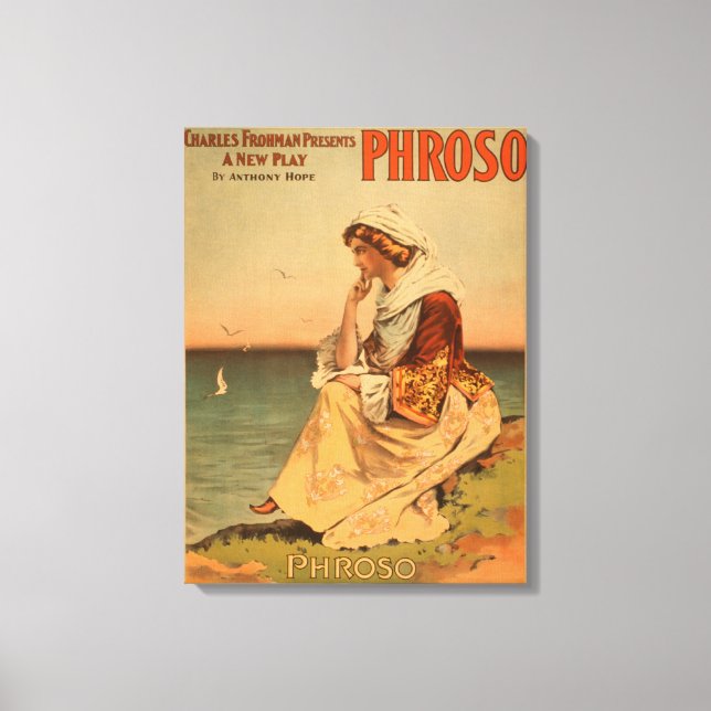 Lienzo Mujer Froso en Poster teatral de playa (Anverso)