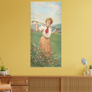 Lienzo Mujer golfista