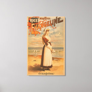 Lienzo Mujer hermosa de Evangeline del arroz en el océan