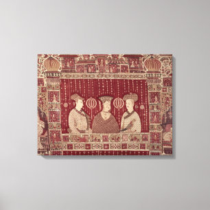 Lienzo Mujer india con los comerciantes europeos, Madras