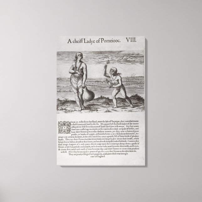 Lienzo Mujer india y joven Chica (Anverso)