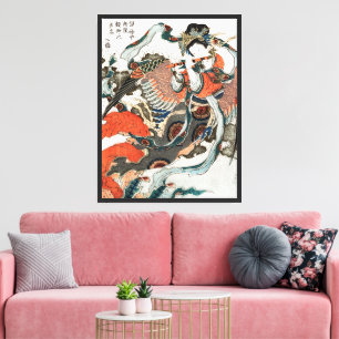 Lienzo Mujer japonesa jugando a la flauta