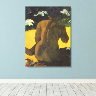 Lienzo Mujer junto al mar de Paul Gauguin