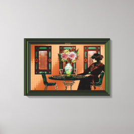 Lienzo Mujer llorando en el café de los años 20