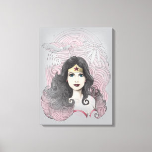 Lienzo Mujer maravilla águila y árboles