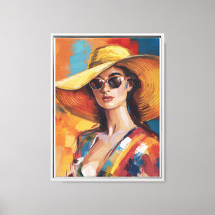 Lienzo Mujer moderna audaz con retrato abstracto de sombr