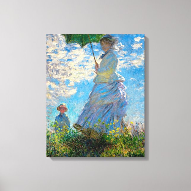 Lienzo Mujer Monet Paraguas Impresionismo (Anverso)