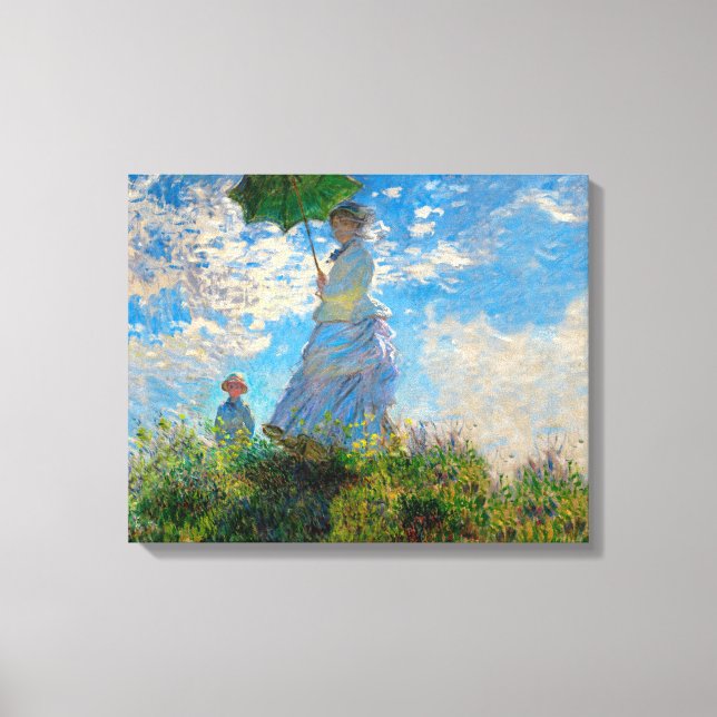 Lienzo Mujer Monet Paraguas Impresionismo (Anverso)
