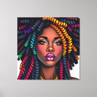 Lienzo mujer negra africana melanina hermana chicas de pi