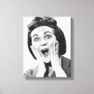 Lienzo Mujer que hace la cara