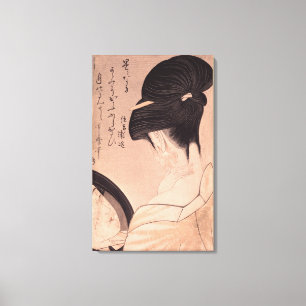 Lienzo Mujer que pone en maquillaje