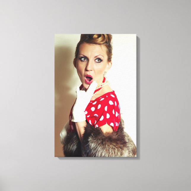 Lienzo Mujer retro vintage (Anverso)