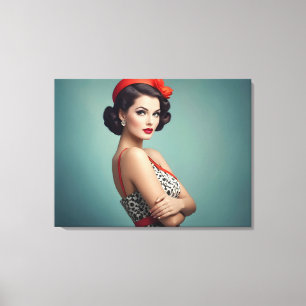 Lienzo Mujer retro vintage