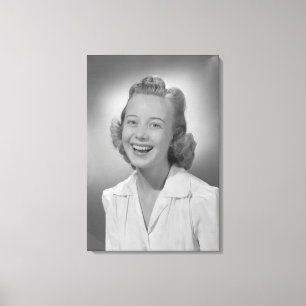 Lienzo Mujer sonriendo