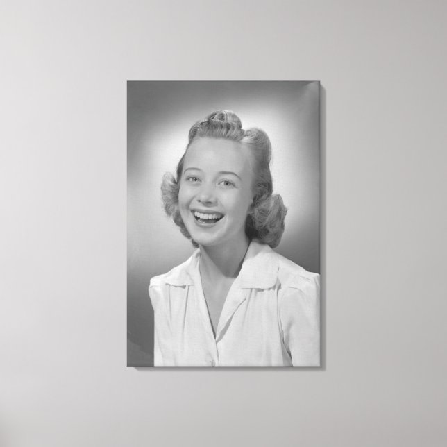 Lienzo Mujer sonriendo (Anverso)