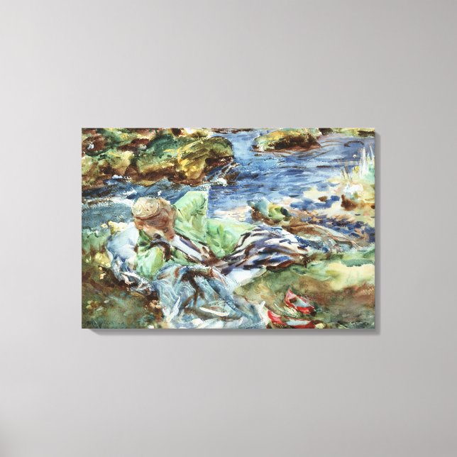 Lienzo Mujer turca por una corriente (Anverso)