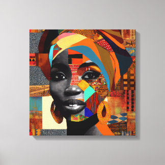 Lienzo Mujer usando un turbante-africano
