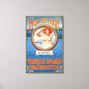 Lienzo Mujer viajando en ferry - Isla Vashon, Washington