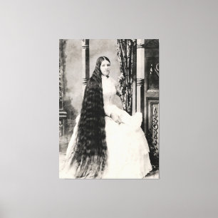 Lienzo Mujer victoriana con cabello largo