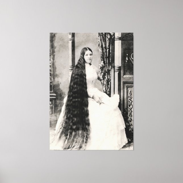 Lienzo Mujer victoriana con pelo largo (Anverso)