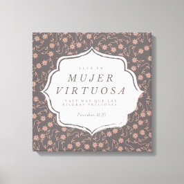 Lienzo Mujer Virtuosa - Proverbios 31:10 - Canva 16"x 16"