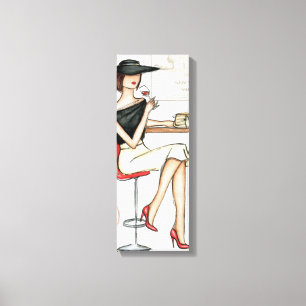 Lienzo Mujer y copa de vino