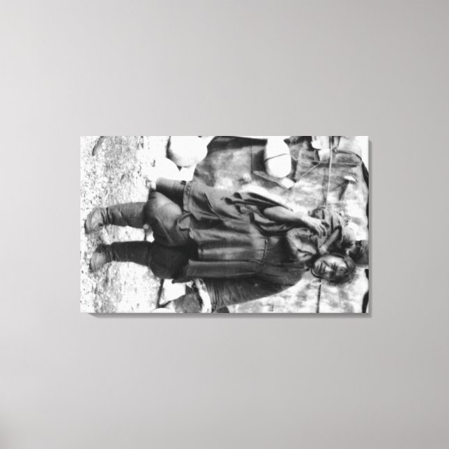 Lienzo Mujer y niño esquimales en Alaska Fotografía (Anverso)