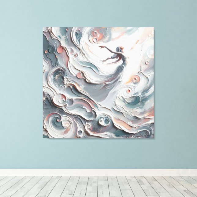 LIENZO MUJERES BAILANDO EN EL CIELO (Insitu (piso de madera))