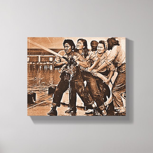 Lienzo Mujeres bomberas Pearl Harbor 7 de diciembre (Anverso)