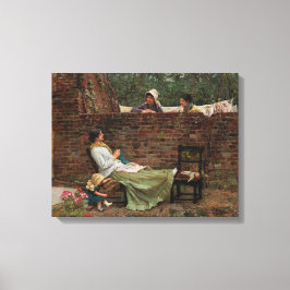 Lienzo Mujeres Chateando sobre la pared del jardín (Gossi