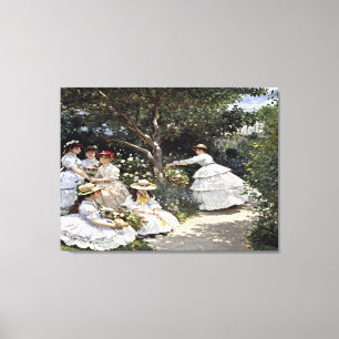 Lienzo Mujeres en el jardín - Retrato de elegancia
