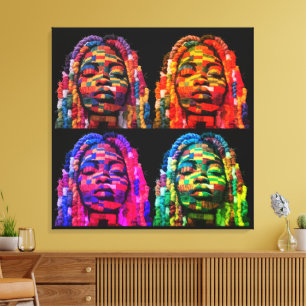 Lienzo Mujeres Negras Coloridas Corona de Gloria