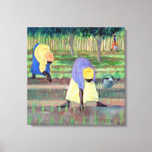 Lienzo Mujeres que cultivan un huerto 2005